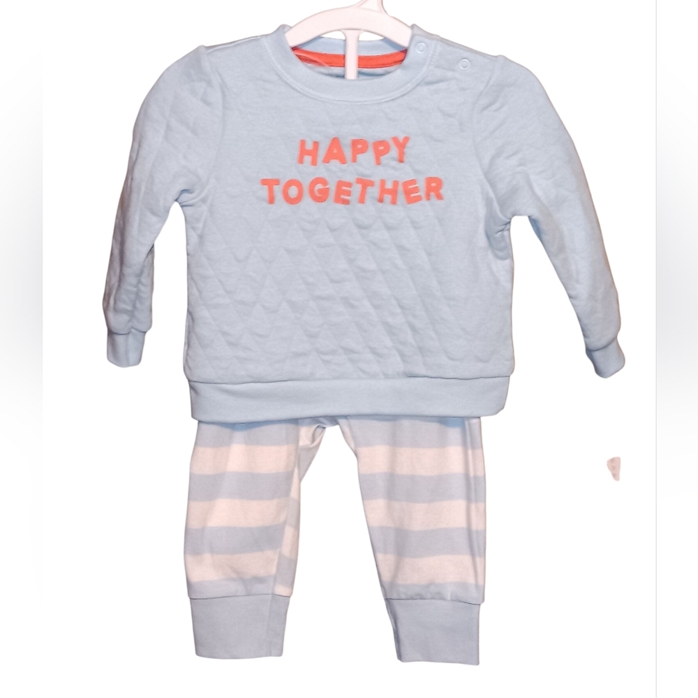 #C Cat & Jack Light Blue Matching Set with Orange Text